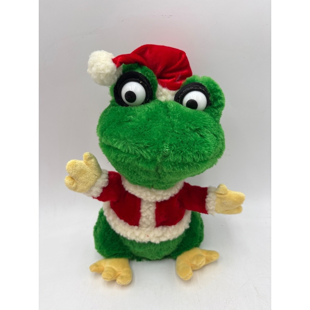 Dan Dee Animated Singing Dancing Christmas Frog Jeremiah Bullfrog Eyes Move RARE